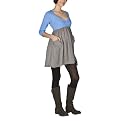 Moody Mama Maternity 2 Tone V-Neck Dress with Pockets - Gray/Blue