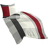 Mako-Satin Bettwäsche Dessin 4643 grau 14, 135x200 cm + 80x80 cm