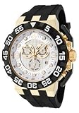 Men's Challenger Chronograph Light Silver Dial Gold Tone Case Black Silicone