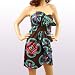 New Sexy Cocktail Dress Unique Fan Design Multicolor