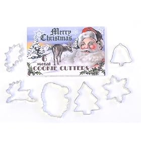 R & M Merry Christmas 6 Piece Cookie Cutter Set with Gift Box