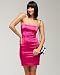 bebe Satin Shimmer Lace Back Dress