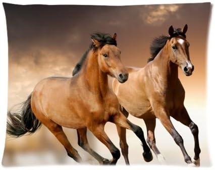 Running Horse One Side Rectangle Pillowcase Pillow Cover 20"x26"