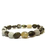 Amazonite Bracelet 01 Stretch Magnetite Blue Black Healing Crystal 7.3