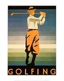 Golfing Art Poster Print, 11x14