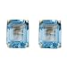 10k Yellow Gold 9x7mm Rectangular Blue Topaz Stud Earrings
