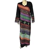 Evening Gown Long Sleeve Cotton Kaftan Size L