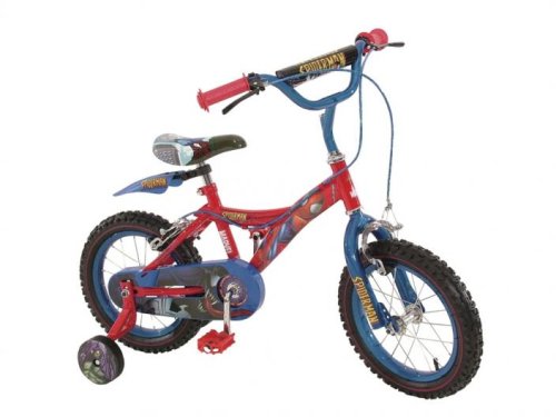 Childrens Toyshop  Toys : Universal Spiderman 14" Blue/Red Bike