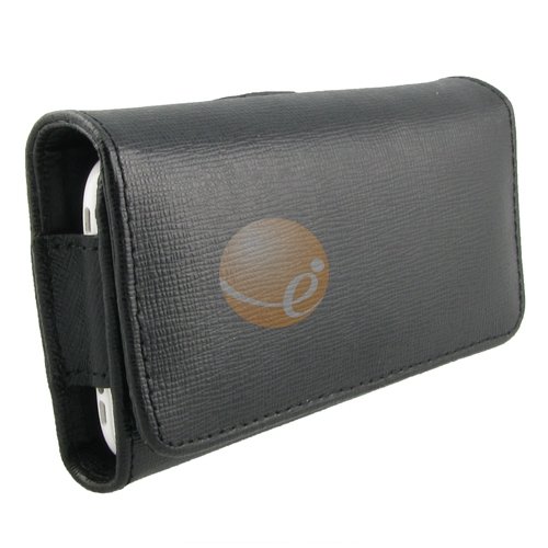 Black Textured Leather Case with Belt Clip and Belt Loop for BlackBerry Curve 3G 9300