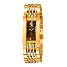 Seiko Wrist Watches Seiko Tressia Ladie's Watch Gold Tone Bracelet Black Dial Watch SUJ346