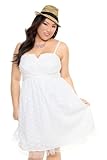 Torrid Plus Size White Eyelet Tie-Back Party Dress with Tulle