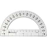 Westcott 6-Inch Plastic 180 Degree Protractor, Clear