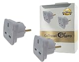 Ex-Pro [2 PACK] Travel Adapters Converts UK Plugs [See description for country list]