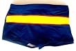 Mens Seamless Front Boy Leg Swimsuit Navy/Yellow Sizes 32-36