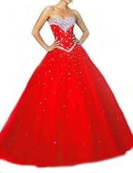 Modest Strapless Empire   Waistline  Beaded Sequined Cocktail Floor Length Tulle  Ball Gown Evening Dress/Prom Dress/Quinceanera Dress/Party Dress 