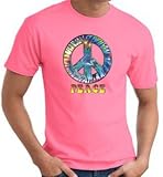 PEACE TIE DYED Sign Symbol Adult T-shirt Tee Shirt - Candy Pink