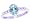 14K White Gold Sweet Oval Gemstone and Diamond North-South Promise Ring-Sky Blue Topaz, size5