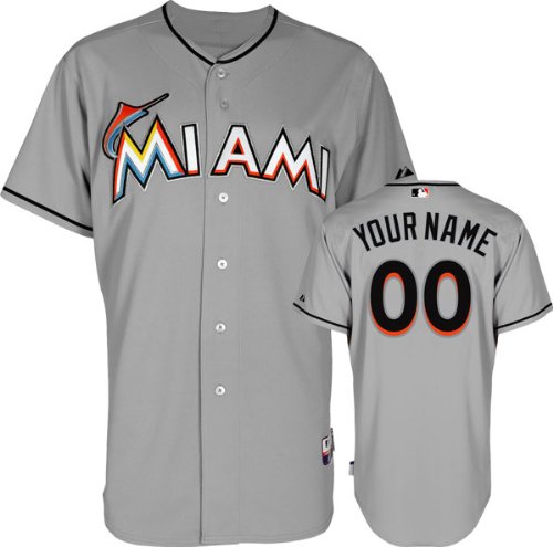 Miami Marlins Jersey: Personalized Road Grey Authentic Cool Baseâ