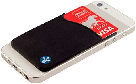 iPhone Pocket for Card, ID, etc. Silicone Wallet for all iPhone, Samsung Galaxy, Android and almost every Smart Phone By NJM. (Black)