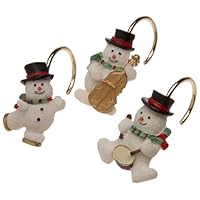 Carnation Home Fashions Snow Band Ceramic Resin Shower Curtain Hooks