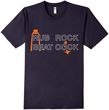 Rub Rock, Beat Cock Tee - Male 2XL - Navy