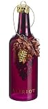 6 Merlot Red Wine Glass Bottle With Grapes Christmas Ornament #910962