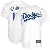 MLB Men's Los Angeles Dodgers Andre Ethier White Home Short Sleeve 6 Button Synthetic Replica Baseball Jersey by Majestic (White, XX-Large)