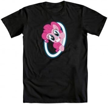 My Little Pony Pinkie Pie Portals Peek A Boo Adult Black T-Shirt