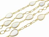 Blue Chalcedony Teardrop Chain with Rose Cut Diamonds by Arunashi