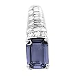 14K White Gold Iolite and Diamond Pendant