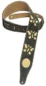 Levy's Leathers 2 1/2 Suede Leather Guitar Strap with Suede Butterflies Inlay,Dark Green