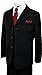 Boys Pinstripe Suit in Black with Matching Dark Red Burgundy Tie