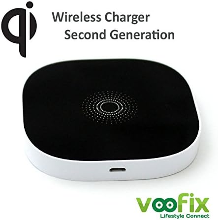 Wireless Charger Voofix® - 2 Item Bundle: Qi Wireless Charging Pad + Qi Ultra Slim Wireless Charging Receiver Patch Card for Samsung Galaxy S5 S4 Note 4 Note 4 Edge Note, Lg, Htc, Qi Enabled Android