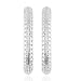 Platinum Plated Sterling Silver Genuine Diamond Hoop Earrings