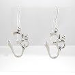 Om or Aum Dangle Earrings in Sterling Silver, #8557