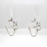 Om or Aum Dangle Earrings in Sterling Silver, #8557