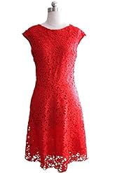 Cap Sleeves Lace Jeweled Bridesmaid Dress 