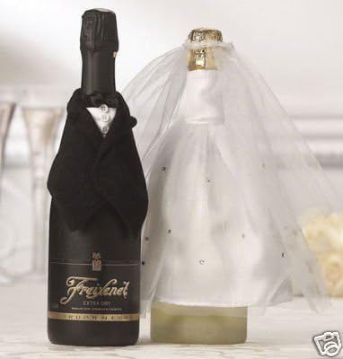 Bride and Groom Bottle Wraps Reception Decoration