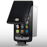 SAMSUNG S8500 WAVE BLACK SOFT PU LEATHER FLIP CASE