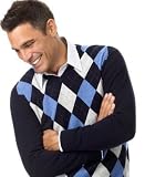 Tasso Elba Cashmere Argyle V-Neck Sweater