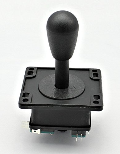 Competition Style Arcade Joystick BLACK Switchable from 8-way to 4-way operation, Elliptical Black Handle, Precision 8-way by RetroArcade.us