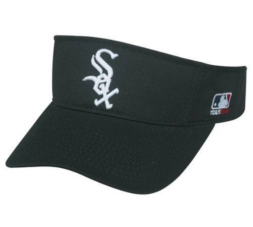 MLB ADULT Chicago WHITE SOX Home BLACK VISOR Adjustable Velcro TWILL New