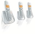Philips CD2453S/02 Schnurloses DECT-Telefon inkl. 2 Zusatzhörern und Ladeschale, vollständig vorkonfiguriert