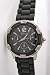 Women's Geneva Black with Silver Chronograph Silicone Rubber Jelly with CZ Crystal Rhinestones Face