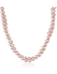 Pink Freshwater Cultured AA Quality Pearl Necklace with 14k Gold Clasp (6.5-7mm)