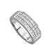 14K White Gold 1 ct. Three Roll Princess Cut Diamond Wedding Band