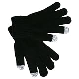 Mens Black Texting Touch Screen Knit Gloves