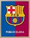 Football Mini Poster et Cadre (Bois) - FC Barcelone, Blason (50 x 40cm)
