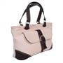 Leather Purse with Front Pocket - Pastel Blue/Chocolate (Pastel Blue/Chocolate) (9"H x 17"W x 5"D)