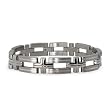 Titanium Men's Link Bracelet with Sterling Silver Inlay - 8.5 Inches